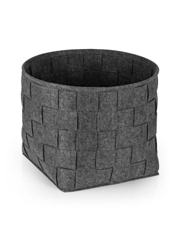 N8WERK Aufbewahrungskorb Filz 40cm dunkelgrau  grau