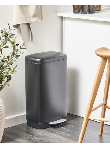 Beliani Abfallbehälter ECOCOLLECT in Schwarz - (W) 35 x (H) 61 x (L) 26 cm