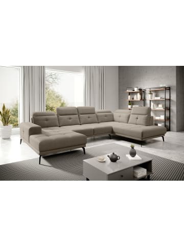 MF Design Brita Recamiere Rechts in Hellbraun -  (L) 205 x (B) 350 x (H) 107 cm