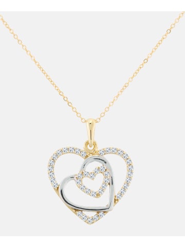 Vanlere Halskette mit Anhänger aus 375 Gelbgold mit Zirkonia Herz-Design