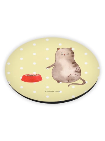 Mr. & Mrs. Panda Magnet für Kühlschrank Katze Fressen ohne Spruch in Gelb Pastell