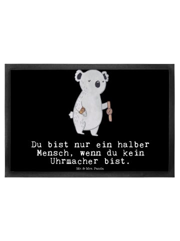 Mr. & Mrs. Panda Schmutzfangmatte Uhrmacher Herz mit Spruch in Schwarz