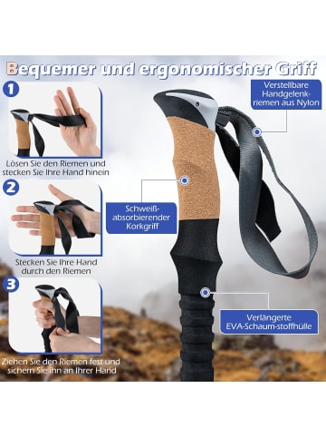 COSTWAY Wanderstöcke Teleskop Aluminium in Blau