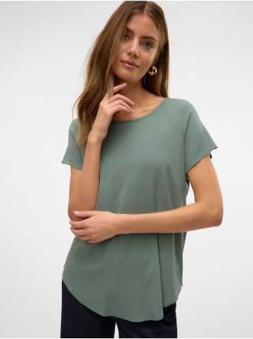 Vero Moda Bluse Kurzarm Rundhals Basic Regular Fit in Grün-2