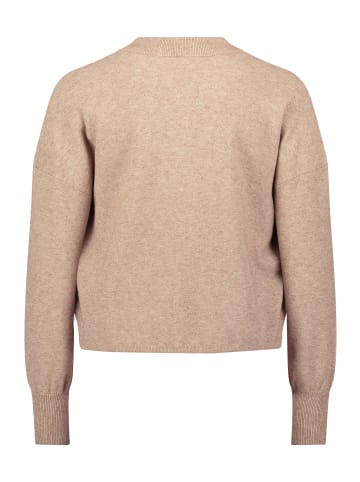 BETTY & CO Strick-Cardigan mit Reißverschluss in Camel Melange