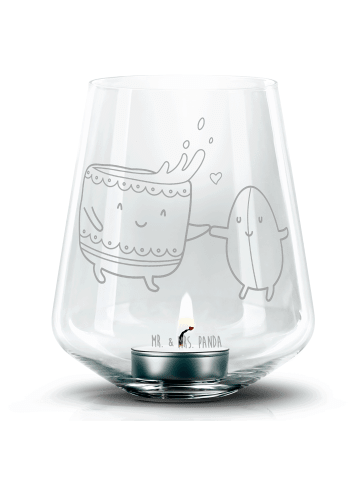 Mr. & Mrs. Panda Graviertes Windlicht Kaffee Bohne ohne Spruch in Transparent