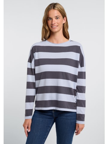 ELBSAND Langarm T-Shirt Milia in Winter Sky + Charcoal STRIPE