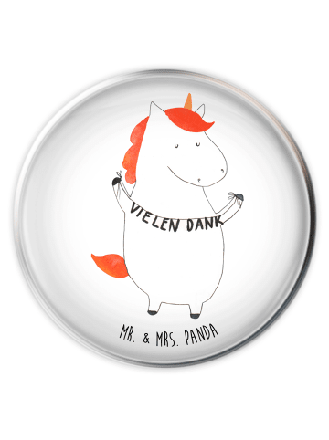 Mr. & Mrs. Panda Waschbecken Abfluss Einhorn Dankeschön ohne Spruch in Weiß