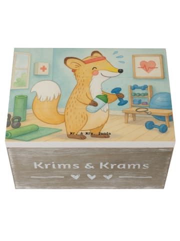 Mr. & Mrs. Panda Aufbewahrungsbox Fuchs Fitness Design ohne Spruch in Weiß