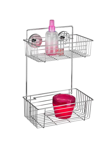 Wenko Badregal BARI für Dusche in Silbern, (B) 17 x (H) 38 x (L) 26 cm