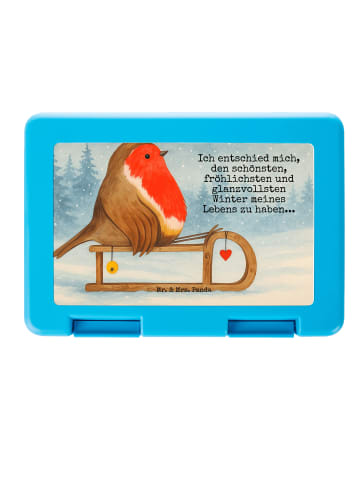 Mr. & Mrs. Panda Essensbox Rotkehlchen Schlitten Design mit Spruch in Weiß