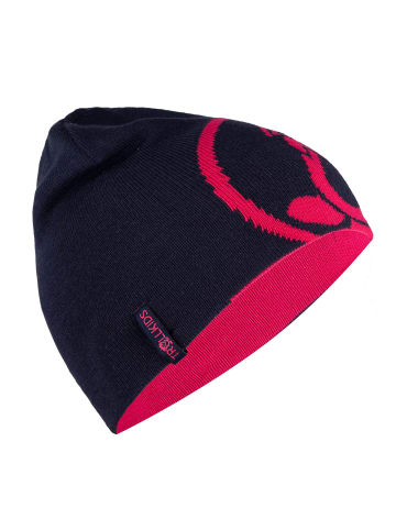 Trollkids Wendemütze Beanie "Trollfjord" in Marineblau / Magenta