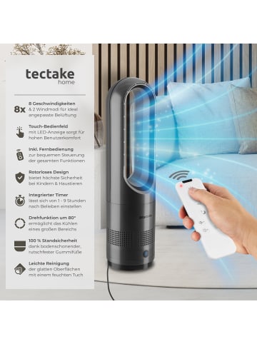 tectake Luftkühler Polar, 80° Oszillation, 20 W, inkl. Timer