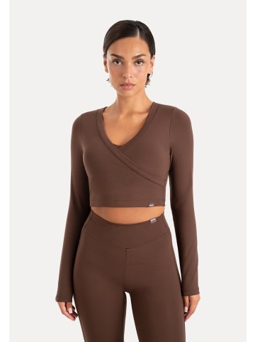 SMILODOX Crop Longsleeve Niora in Braun