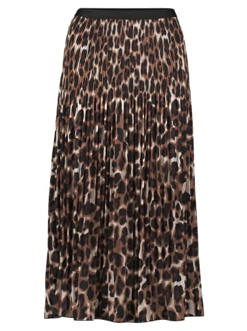 BETTY & CO Plisseerock mit Animalprint in Brown/Nature