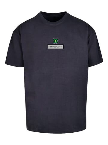 F4NT4STIC T-Shirt Silvester Happy New Year Pixel Kleeblatt in marineblau