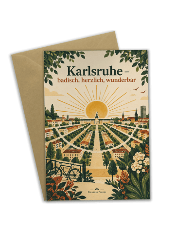 Glückwunschkarte Stadt regional Design mit Spruch in Weiß