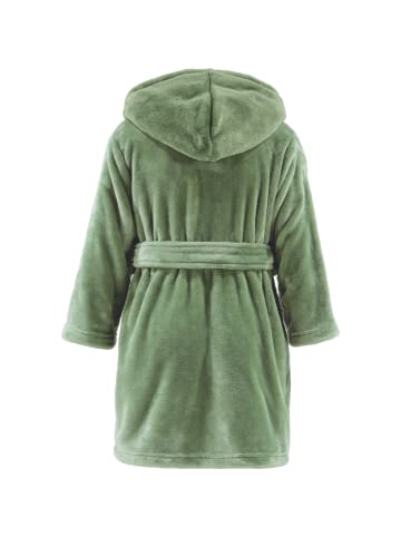 REDBEST Fleece Kinder-Bademantel mit Kapuze Perris in grün