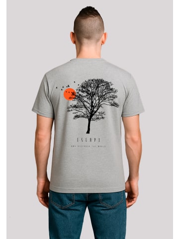 F4NT4STIC T-Shirt Escape Discover the World Tree Birds in grau meliert