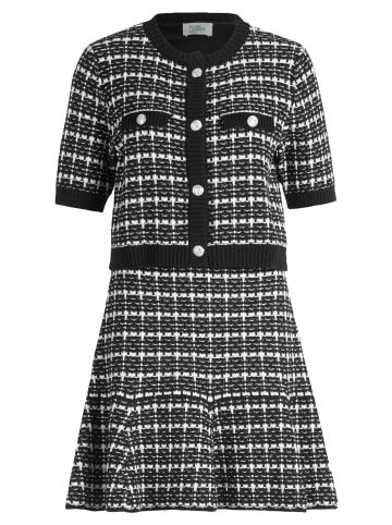 Vera Mont Strickkleid mit Volant in Schwarz/Weiß