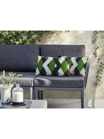 Beliani 2er-Set Gartenkissen SWAY in Bunt/Weiß/Schwarz