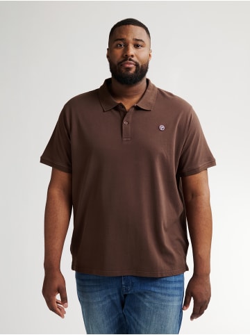 Petrol Industries Klassisches Poloshirt in Plus Size Missoula in Braun