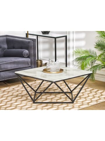 Beliani Couchtisch MALIBU in Beige/Schwarz - (W) 80 x (H) 41 x (L) 80 cm