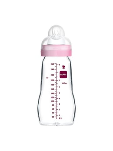 MAM Babyflasche Feel Good matt, Glas, 260 ml, ab 0M in Rosa