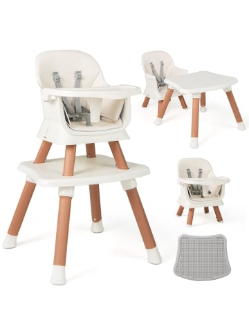 COSTWAY 6-in-1 Babyhochstuhl in Hellbraun