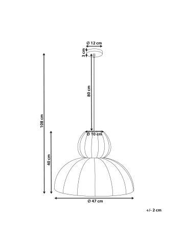 Beliani Pendelleuchten GOELETTE in Weiß - (W) 47 x (H) 108 x (L) 47 cm