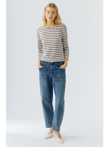 Oui T-Shirt SUNALA in white brown