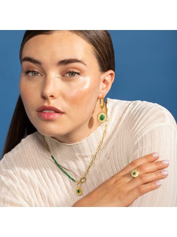 Luxenter Ring Elknu mit 18 Karat  verstellbar Gold-Elknu green