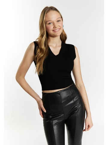 myMo Damen Strickpullunder in Schwarz