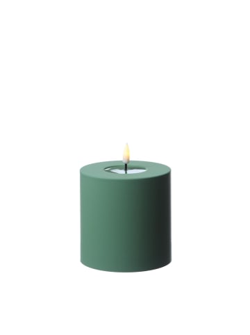 Deluxe Homeart LED Kerze Mia Kunststoff für Innen/Außen flackernd H: 10cm D: 10cm in grün