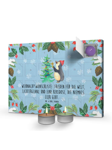 Mr. & Mrs. Panda Duftkerzen Adventskalender Pinguin Weihnachtsba... in Blau Pastell