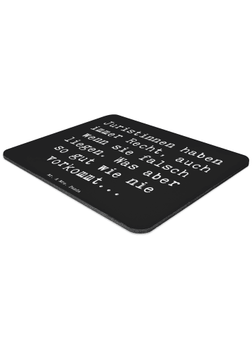 Mr. & Mrs. Panda Mouse Pad Spruch Juristin Recht mit Spruch in Schwarz