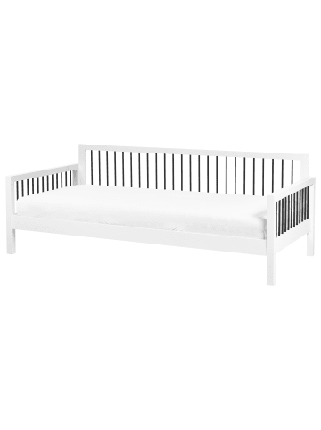 Beliani Tagesbett TRICOT in Weiß/Schwarz - (W) 96 x (H) 77 x (L) 211 cm