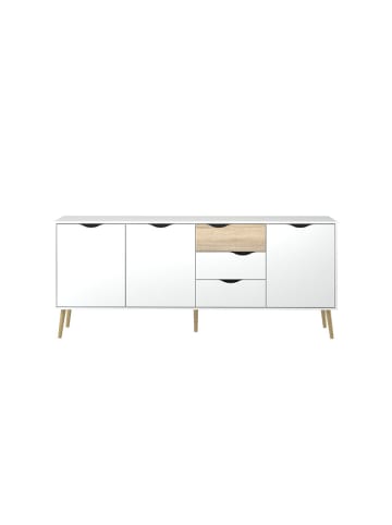 ebuy24 Sideboard Napoli Weiß 196 x 39 cm