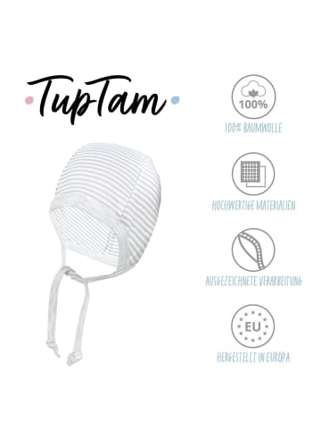 TupTam Unisex Baby Erstlingsmütze zum Binden 2er Pack in grau Modell 1
