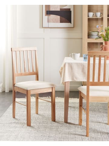 Beliani 2er-Set Esszimmerstuhl ORONO in Braun/Beige