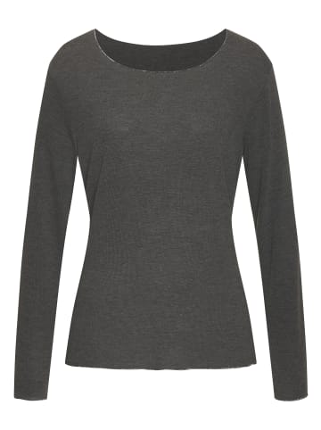 LASCANA Langarmshirt in anthrazit melange