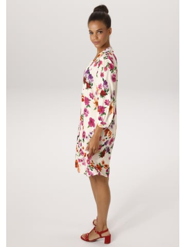 Aniston CASUAL Hemdblusenkleid in creme-fuchsia-orange-lila-grün