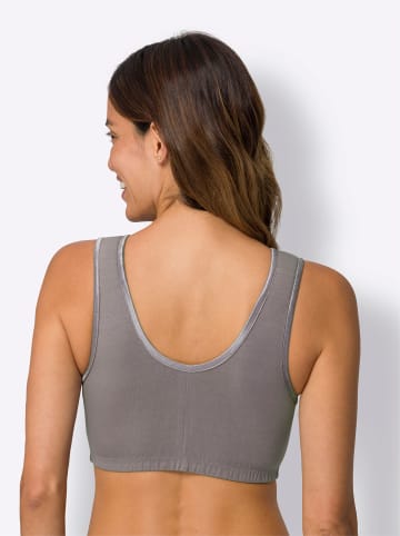 Sieh an! Vorderverschluss-BH in grau + erika