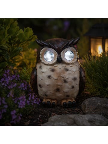 MARELIDA LED Solar Eule mit blizelnden rollenden Augen Tierfigur H: 23,5cm