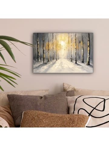 MuchoWow Leinwand Bilder Grau