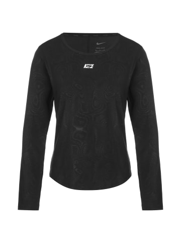 Nike Performance Longsleeve W NK DF IC ONE LX LS TOP CEAOP in schwarz / weiß