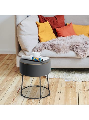 COSTWAY Runder Sitzhocker 34 x 34 x 41 cm in Grau