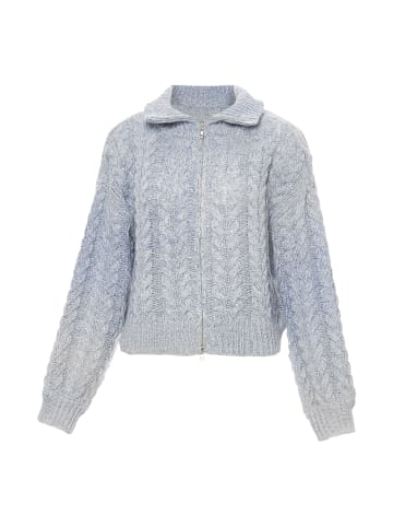 myMo Strickjacke in BLAU WOLLWEISS