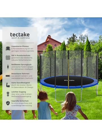 tectake Trampolin Garfunky inklusive Einstiegsleiter, schwarz/blau