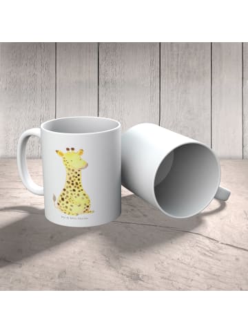 Mr. & Mrs. Panda Kindertasse Giraffe Zufrieden ohne Spruch in Weiß